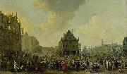 Johannes Lingelbach Dam Square with the New Town Hall under Construction oil painting reproduction